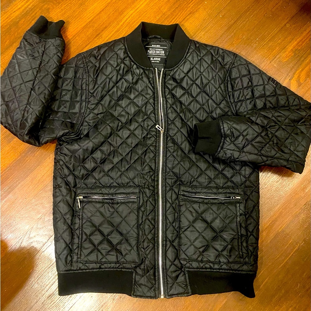 Quilted Bomber Jacket - Black